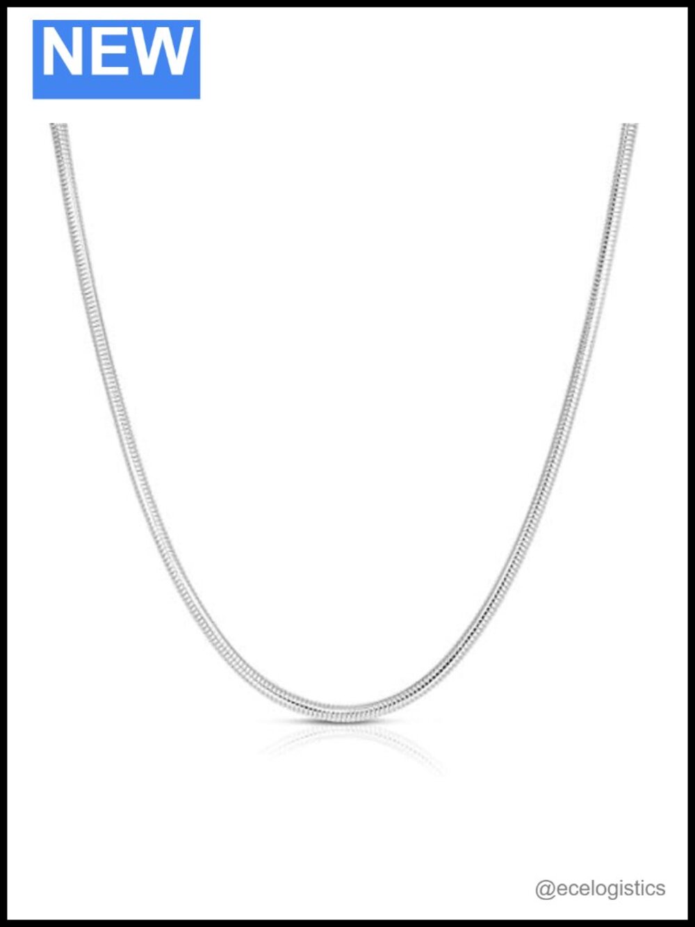 925 Sterling Silver Snake Chain Necklace 28" Lobster Clasp